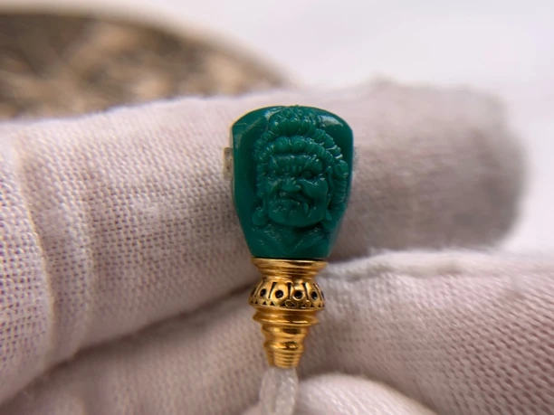 原矿绿松石不动明王三通（尺寸19.6×9.4）