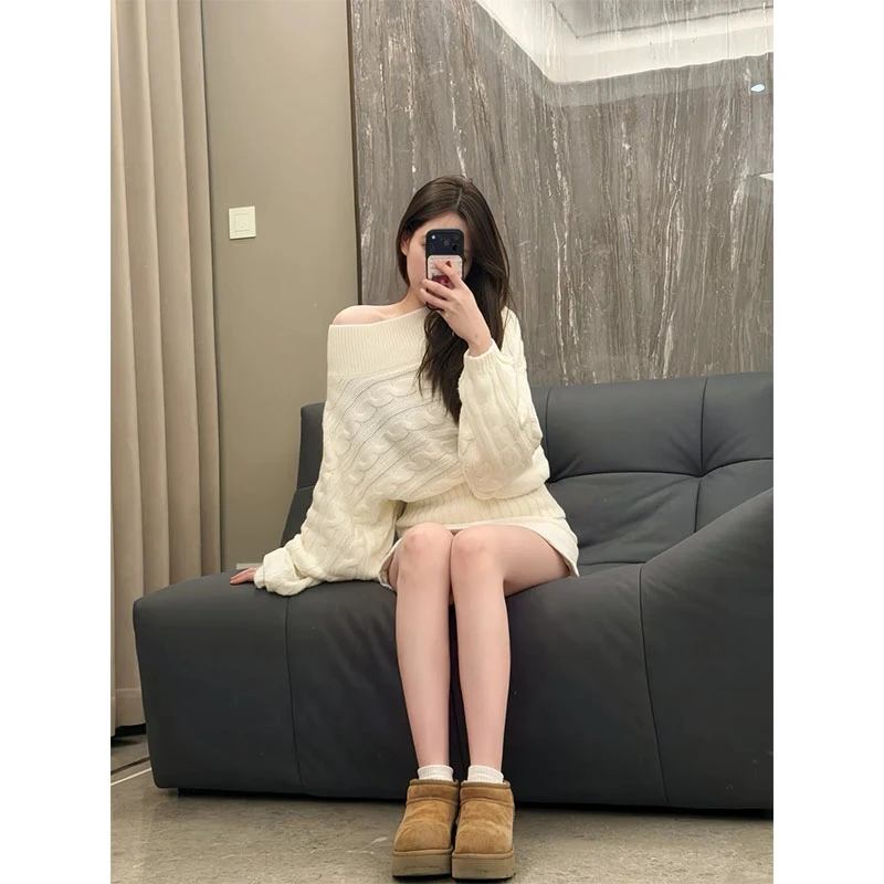2025韩系设计感简约简约风修身显瘦上衣气质高腰a字半身裙套装女