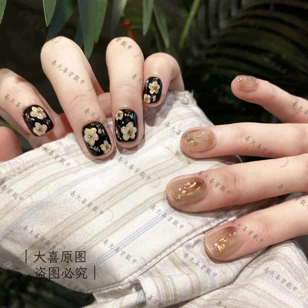 【弗里达】大喜原创手工穿戴甲手绘显白美甲高级感纯欲美甲穿戴甲片