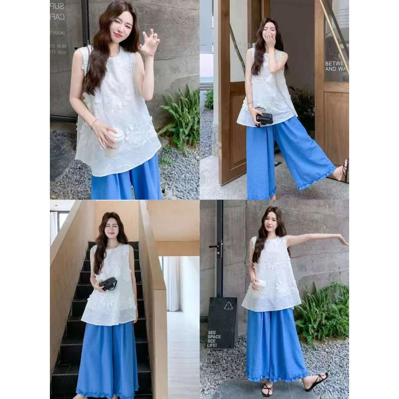 （01-300编号）新款夏季百搭显瘦洋气无袖背心上衣女