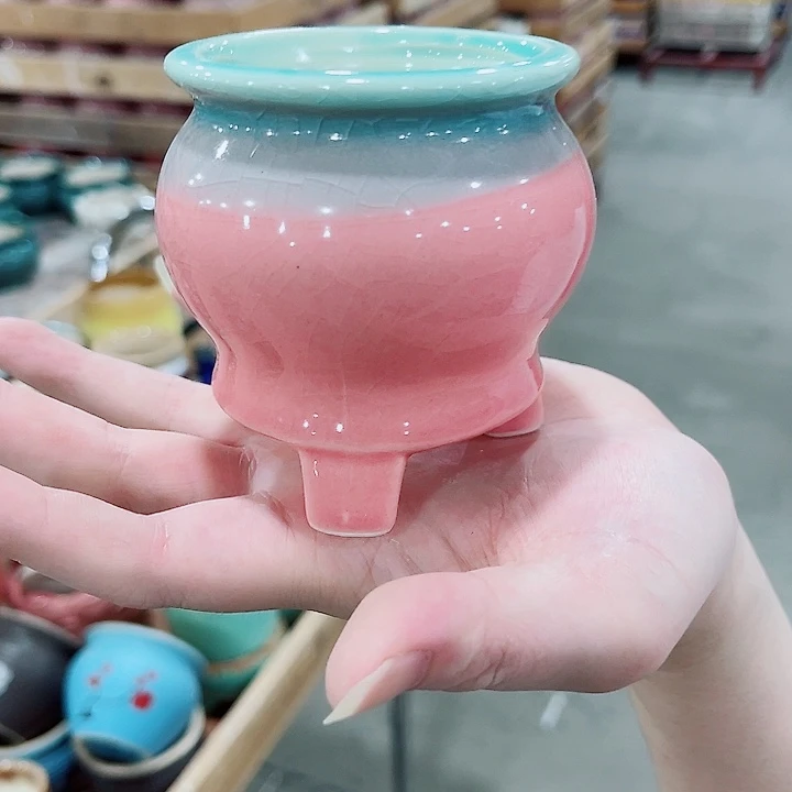 有孔，凑10元包邮陶瓷花盆发货！