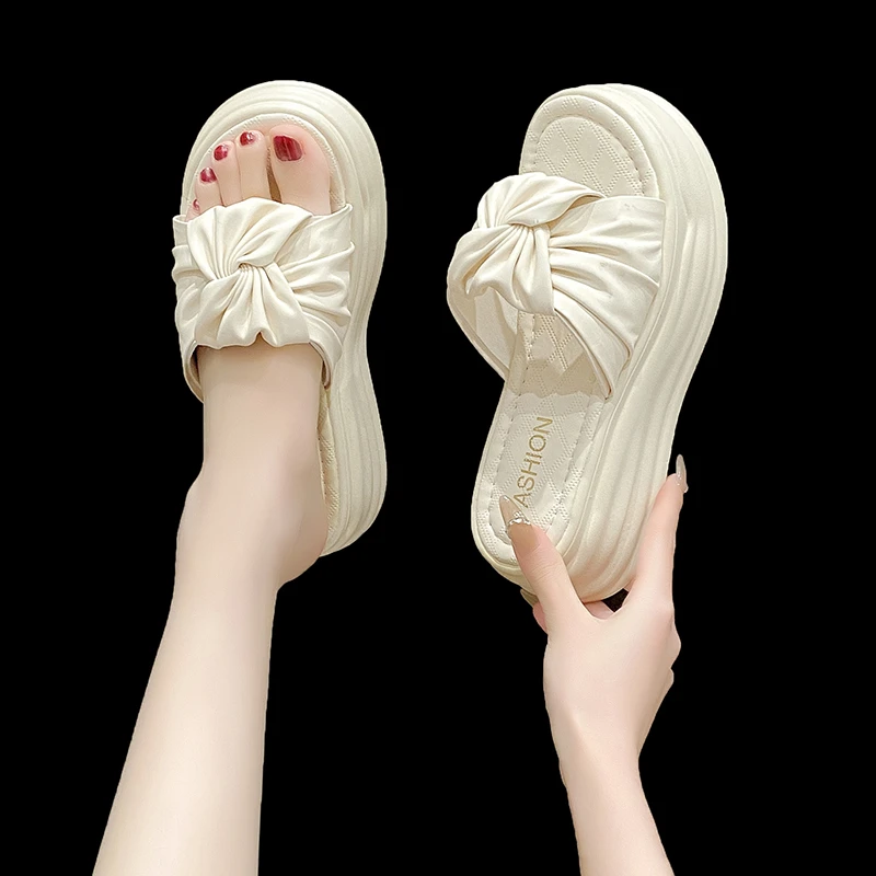 【6CM】厚底时尚一字拖网红百搭外穿夏季软底2015韩版仙女风凉拖鞋