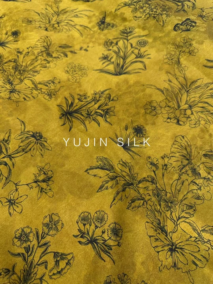 「福利·金昭」YUJIN SILK 提花重缎香云纱桑蚕丝114门幅38姆米
