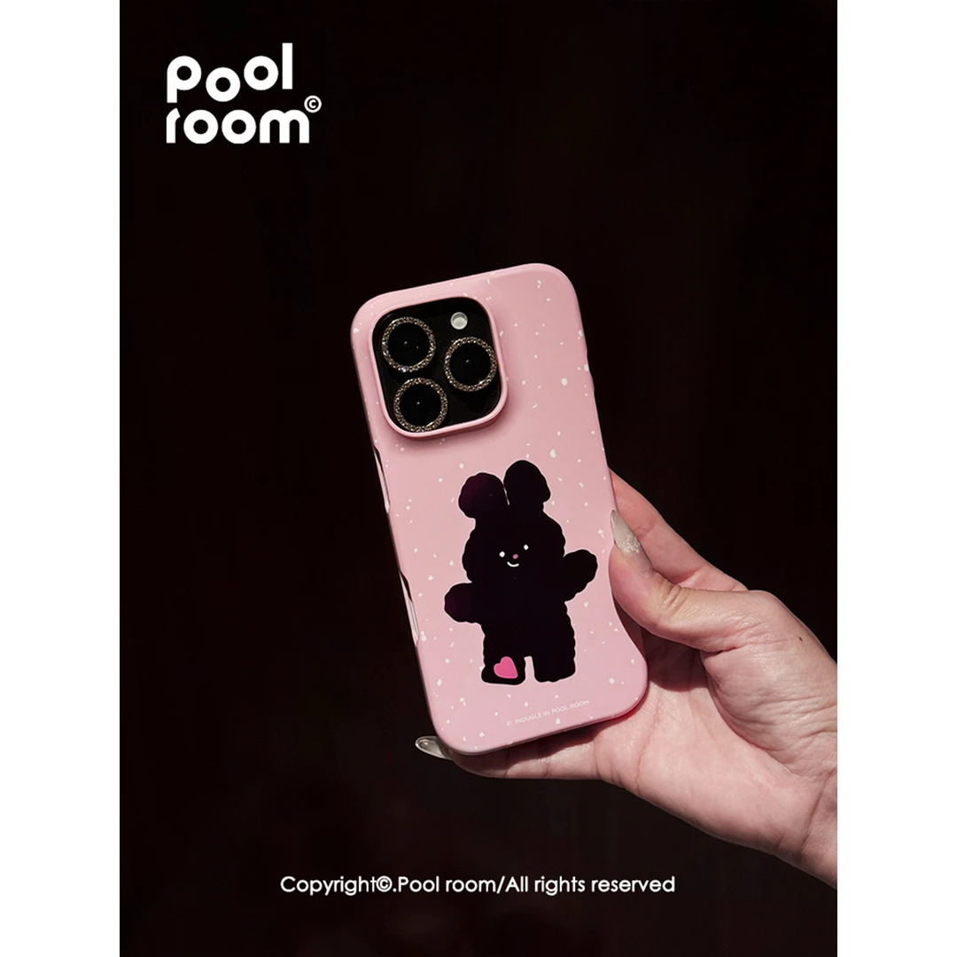 PoolRoom波点兔韩国菲林半包磨砂全包小众小熊手机壳ins可爱卡通