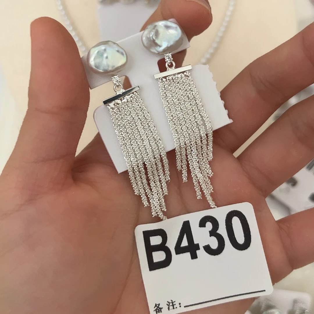 合金淡水珍珠耳饰