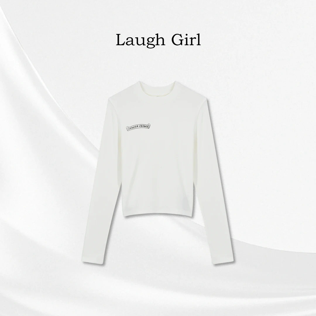 楚楚君 Laugh girl【女团同款】圆领极简风明走线长袖T恤TL531016J