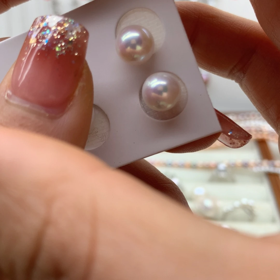 淡水珍珠耳饰银S925镶嵌