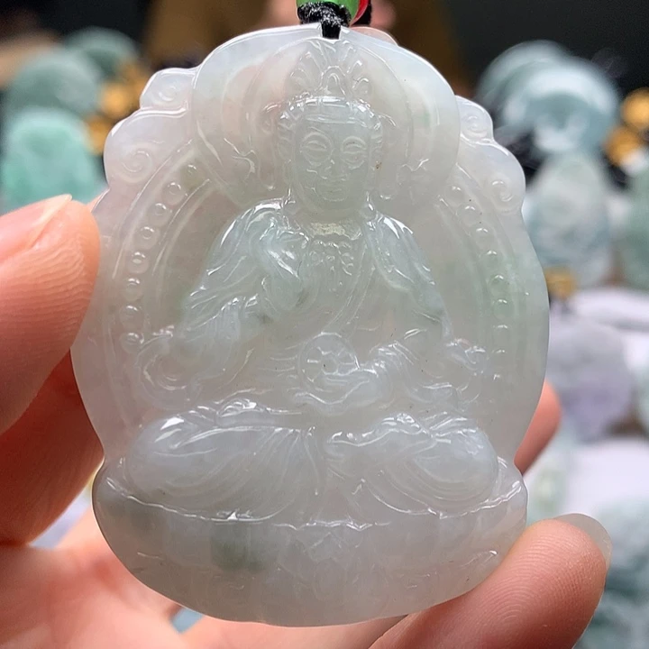 翡翠未镶嵌颈饰时来运转观音福利