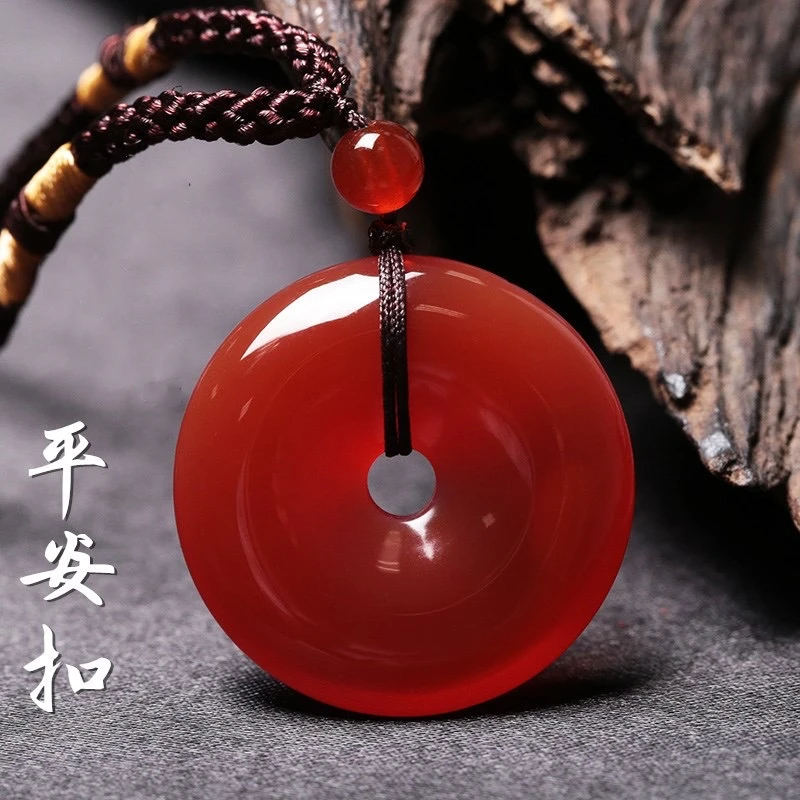 天然原矿无优化红玛瑙满色满肉平安扣南红文玩手串搭配配珠