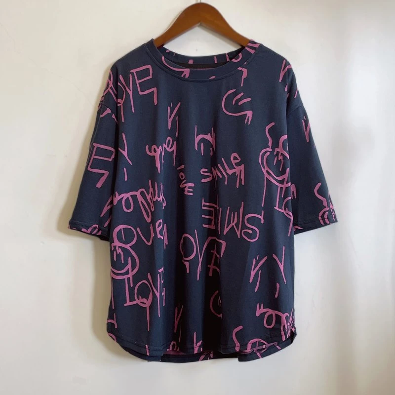 年轻中年妈妈装夏季大码显瘦遮肉休闲短袖棉T恤2025新款YX105738