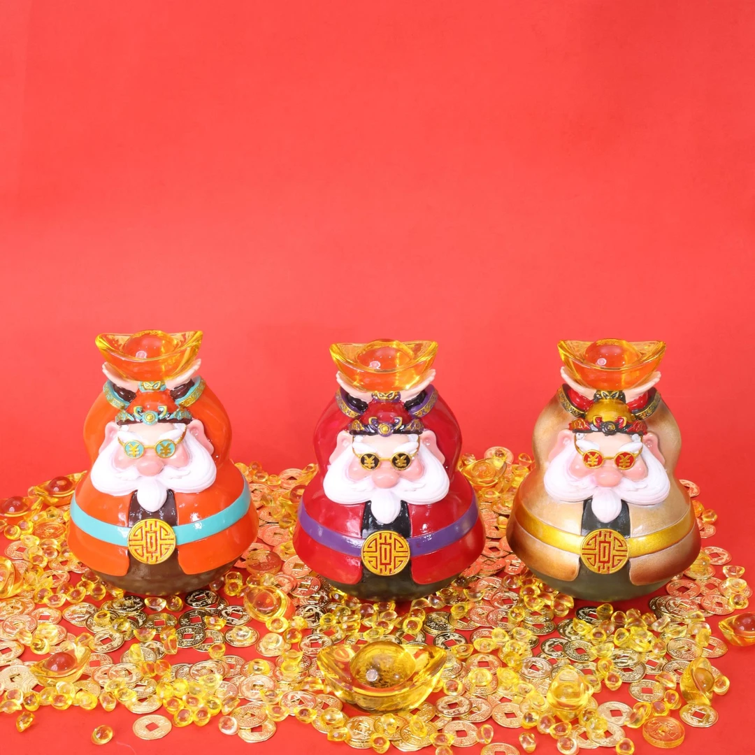 【达人专属】财晶聚宝幸运财神爷招财不倒翁摆件新年客厅玄关摆件