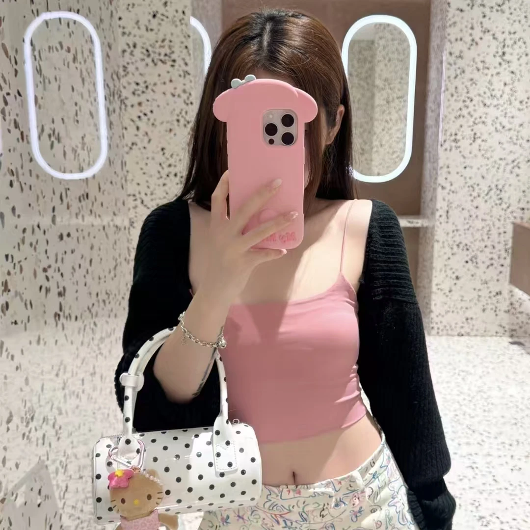 适用于苹果13-16Promax硅胶卡通美乐蒂粉色少女手机壳14/15/16