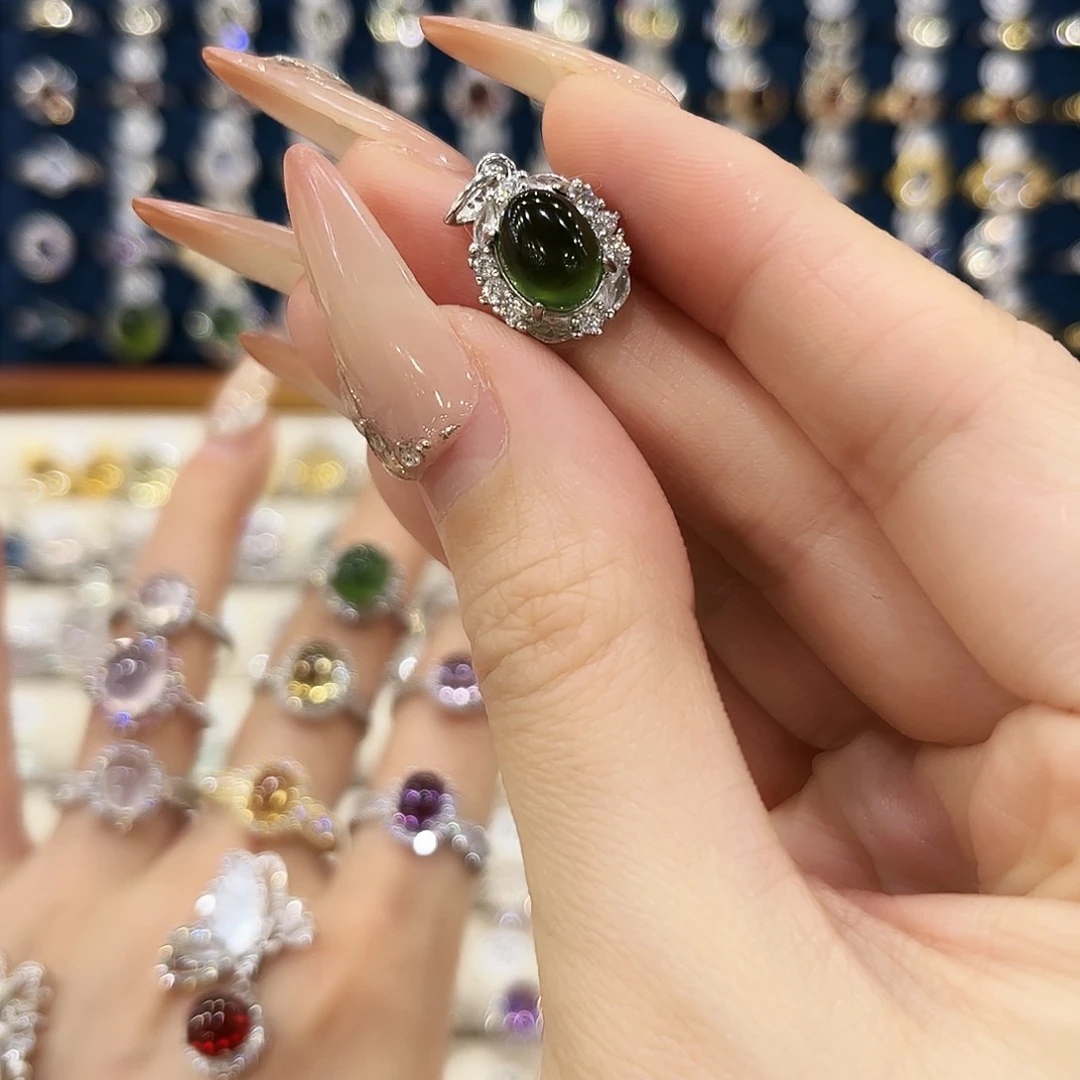 蛇纹石玉银S925镶嵌女款?吊坠20