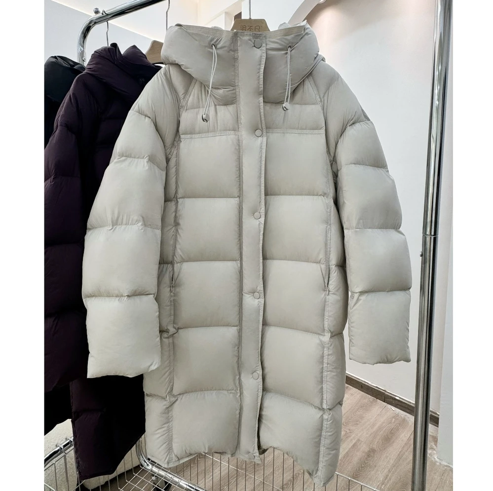 90鸭绒云感泡芙气质中长款加厚保暖时尚连帽羽绒服31