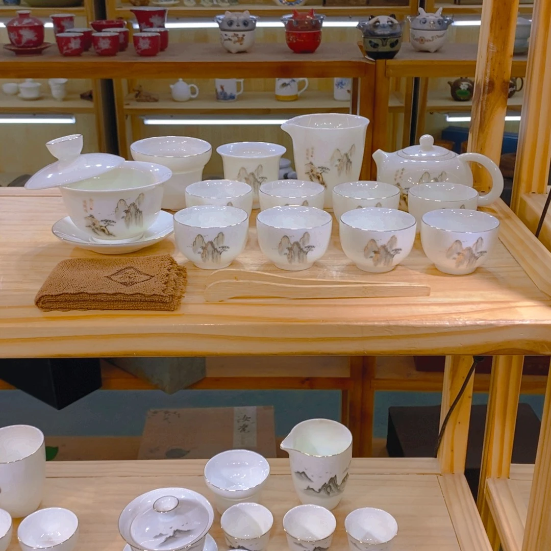 【不止】羊脂玉瓷茶具套装