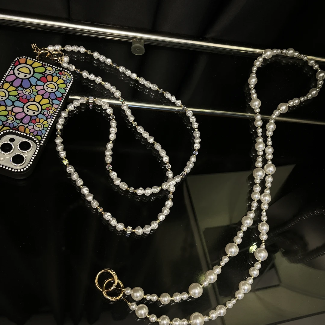 清库存个性手机壳ins抖音珍珠斜挎洋气高级感链条