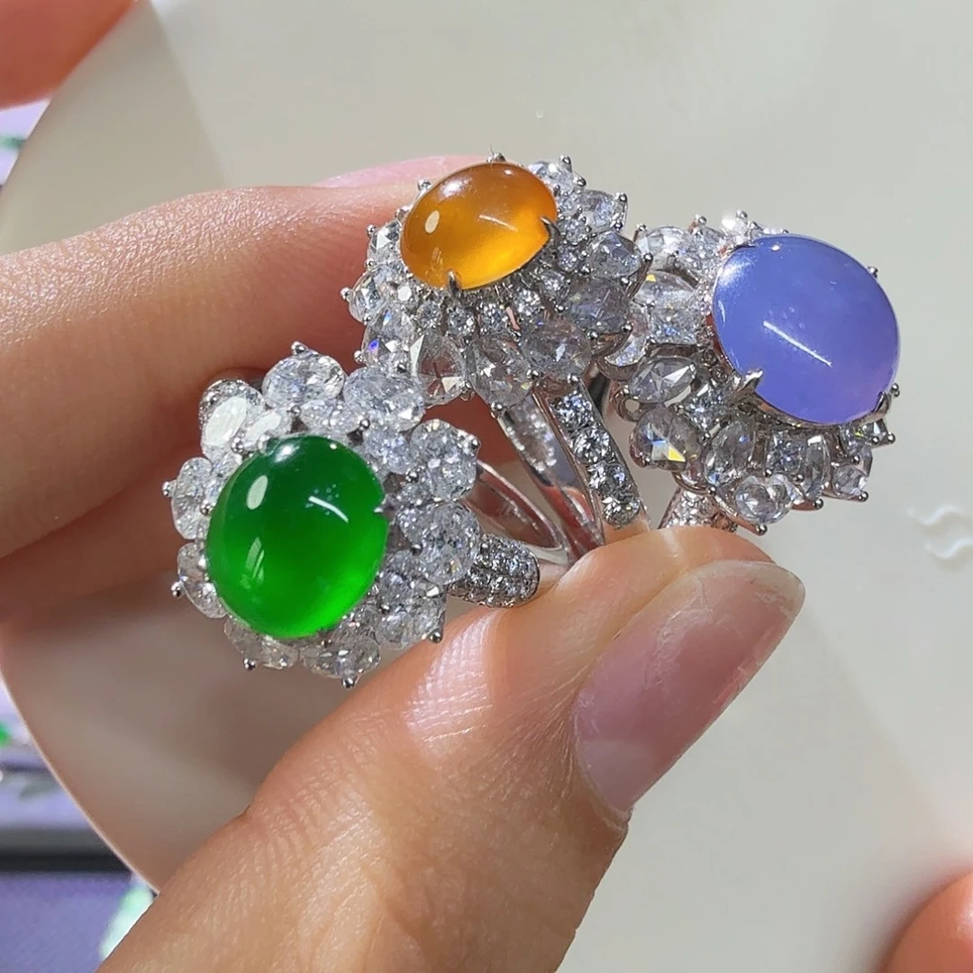 翡翠18K金镶嵌颈饰三选一不同价