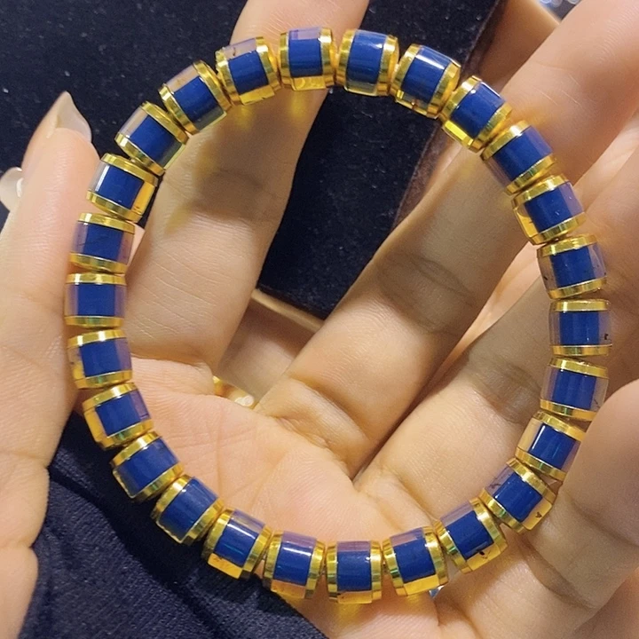 蓝珀未镶嵌珠宝奇石多米尼加蓝珀直切手串7