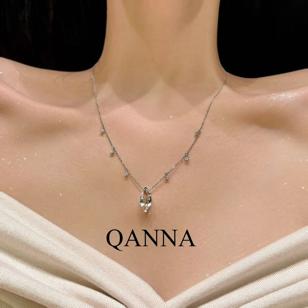 QANNA【大钻满天星】【设计款】网红款轻奢百搭钻石锁骨链项链AY