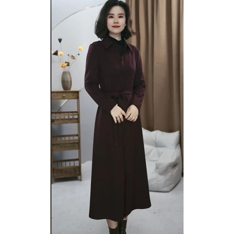 3393新款时尚修身显瘦气质优雅洋气法式风衣外套百搭女士纯色秋季