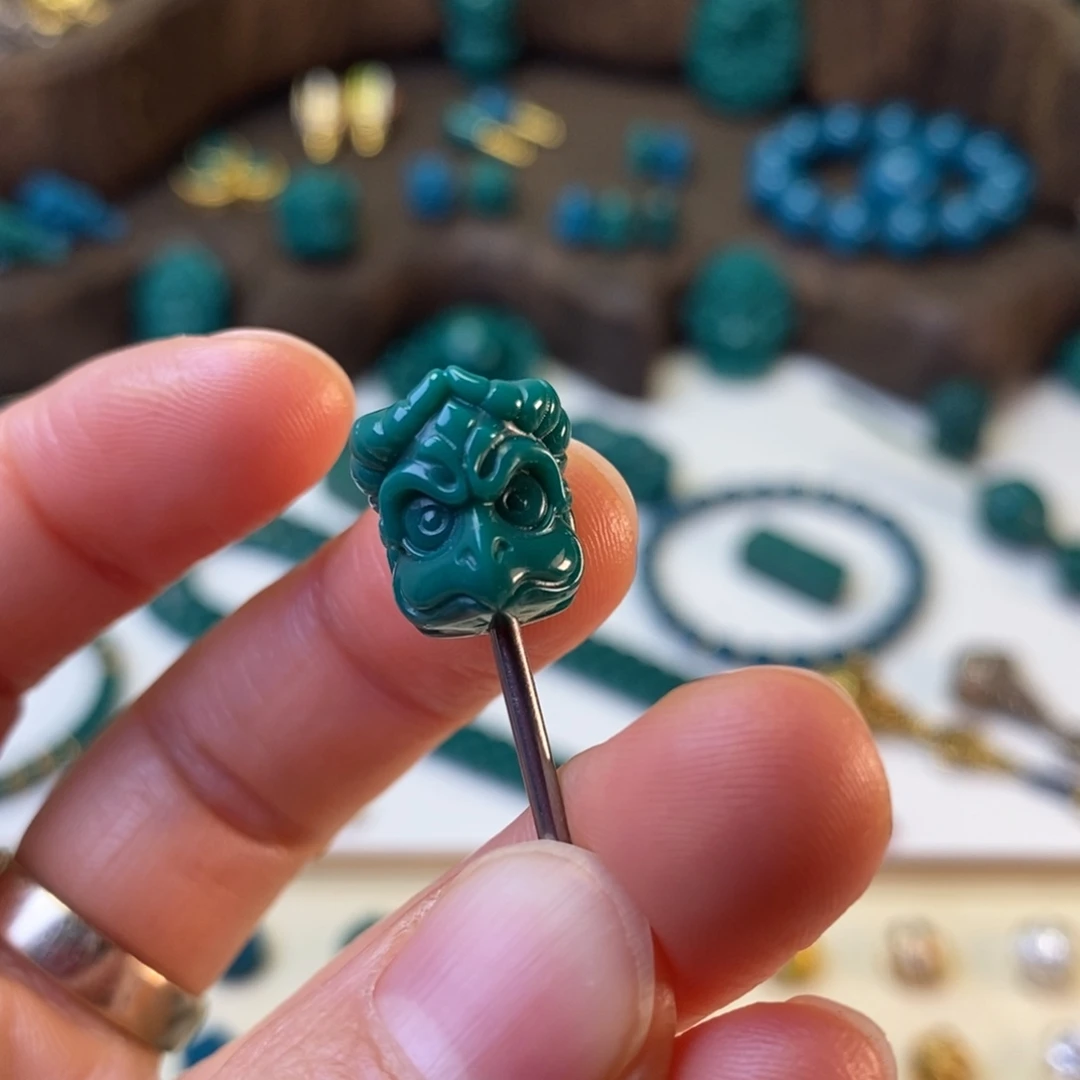 琉璃颈饰地狱色12mm大鹏喜主