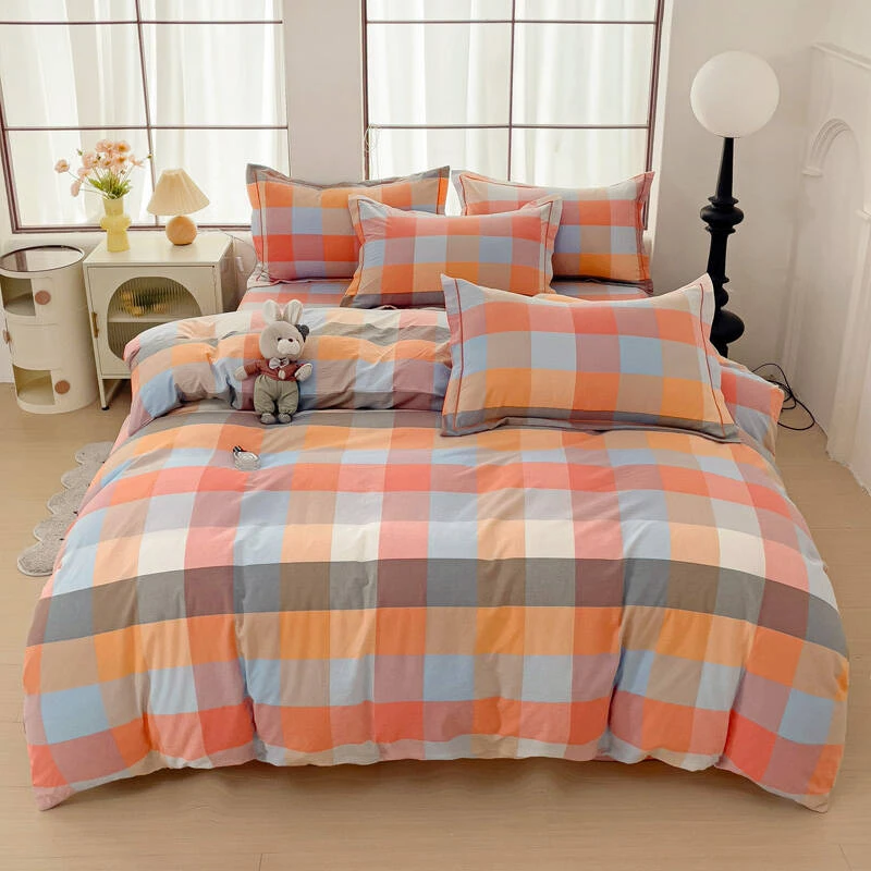 春夏新款斜纹四件套小清新床单被套床上用品单双人床品套件