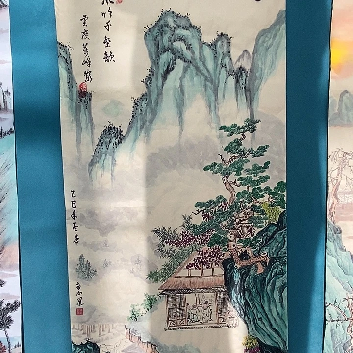 国画三尺手绘山水
