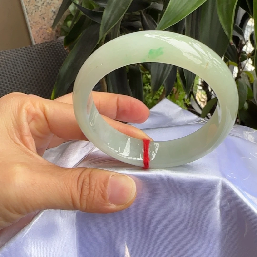 翡翠未镶嵌手镯57.3正圈宽版手镯