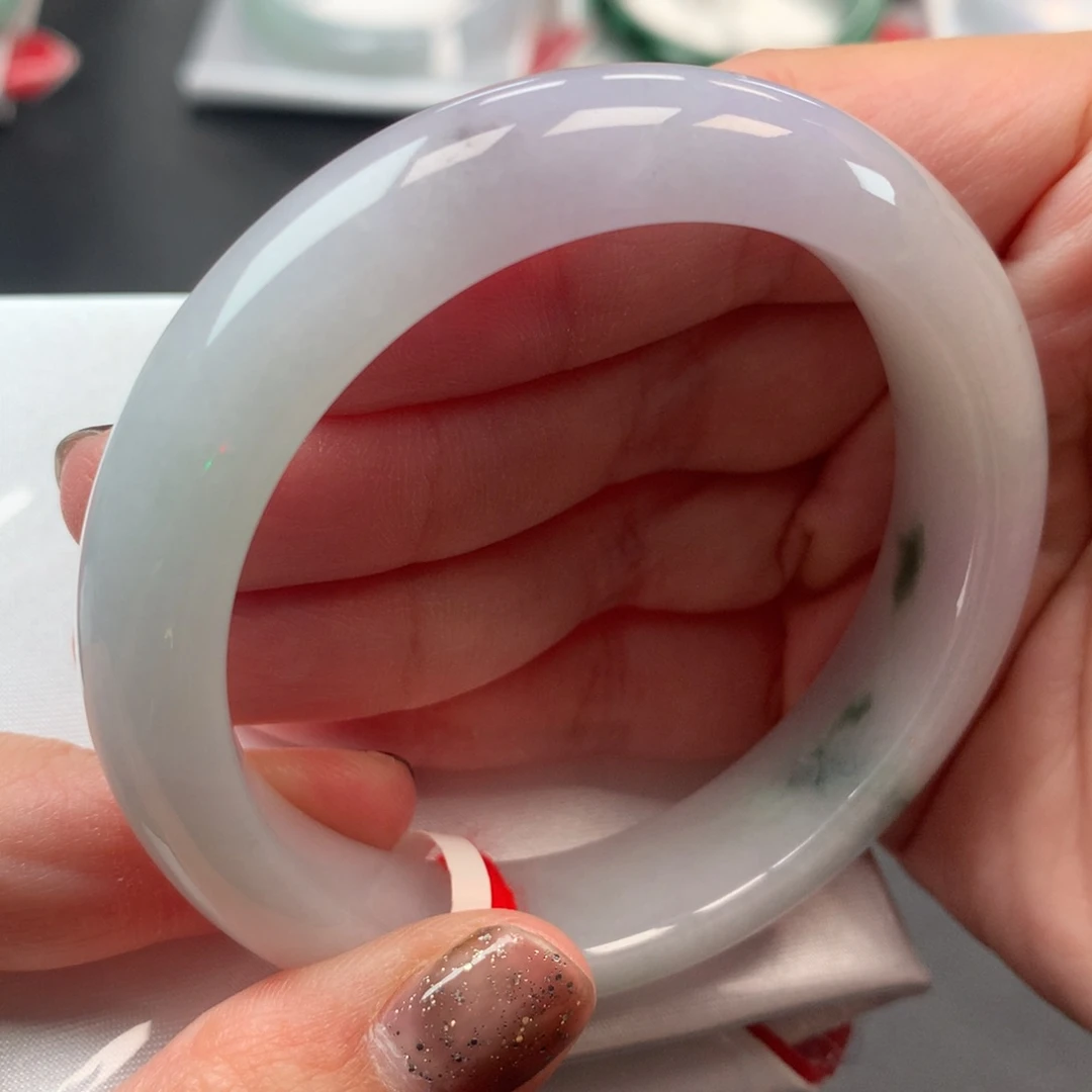 翡翠手镯未镶嵌51圈口冰胶正圈