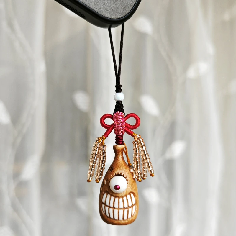 鹿角根付酒瓶手机挂件文玩DIY手串配饰小提溜吊坠钥匙扣手工编绳
