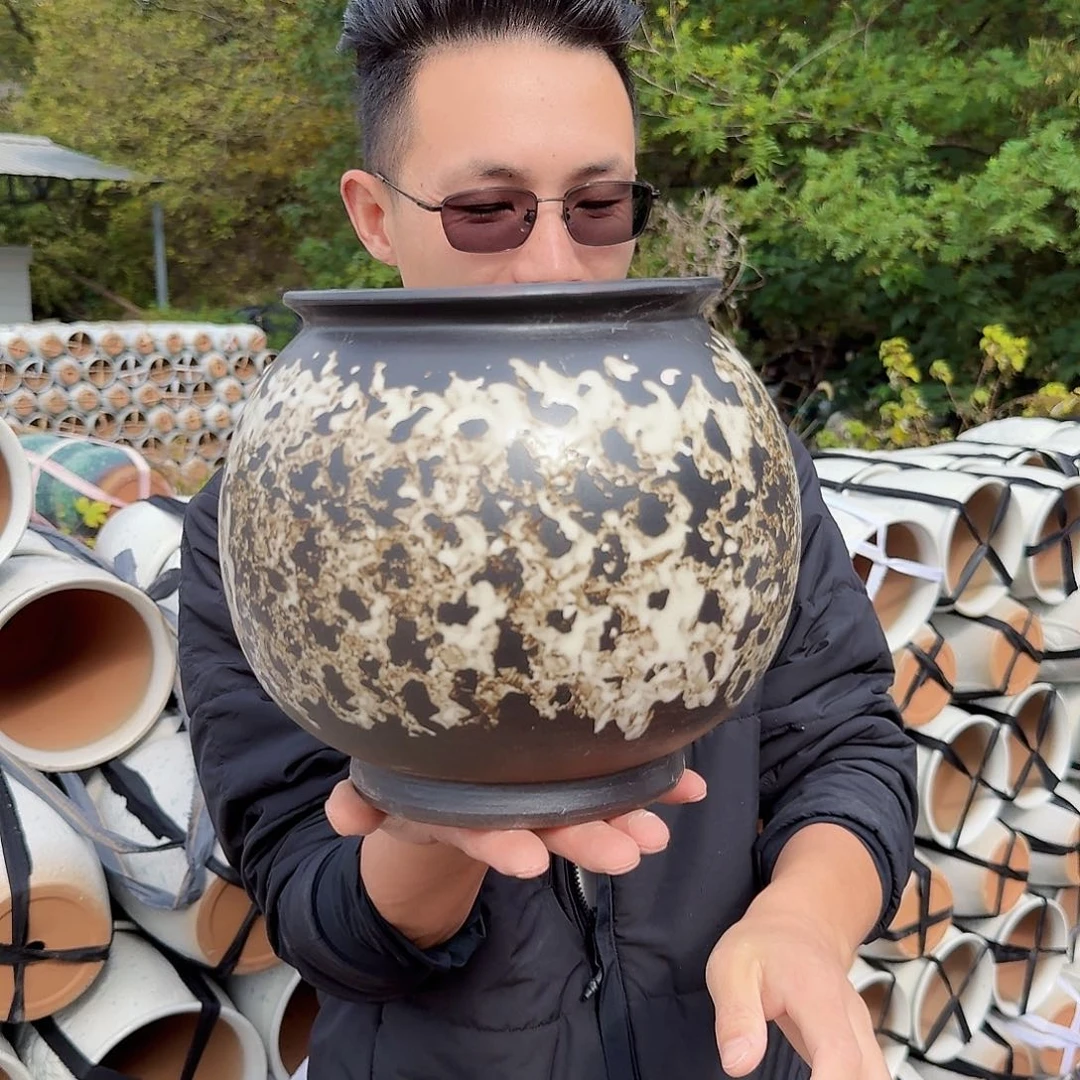 紫砂花盆口16高21（一个球姹寂