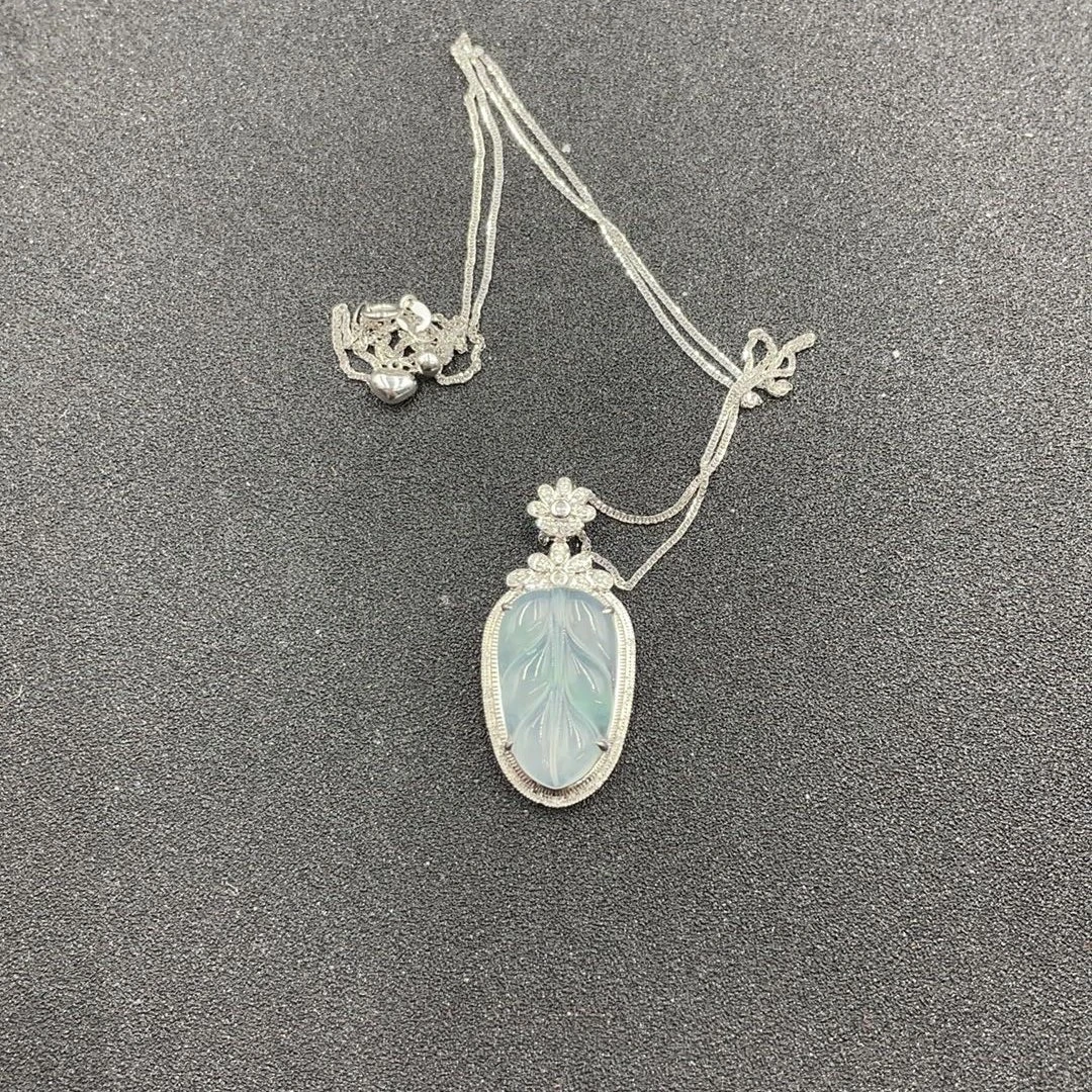 BY0208FWJS783 翡翠叶子挂件