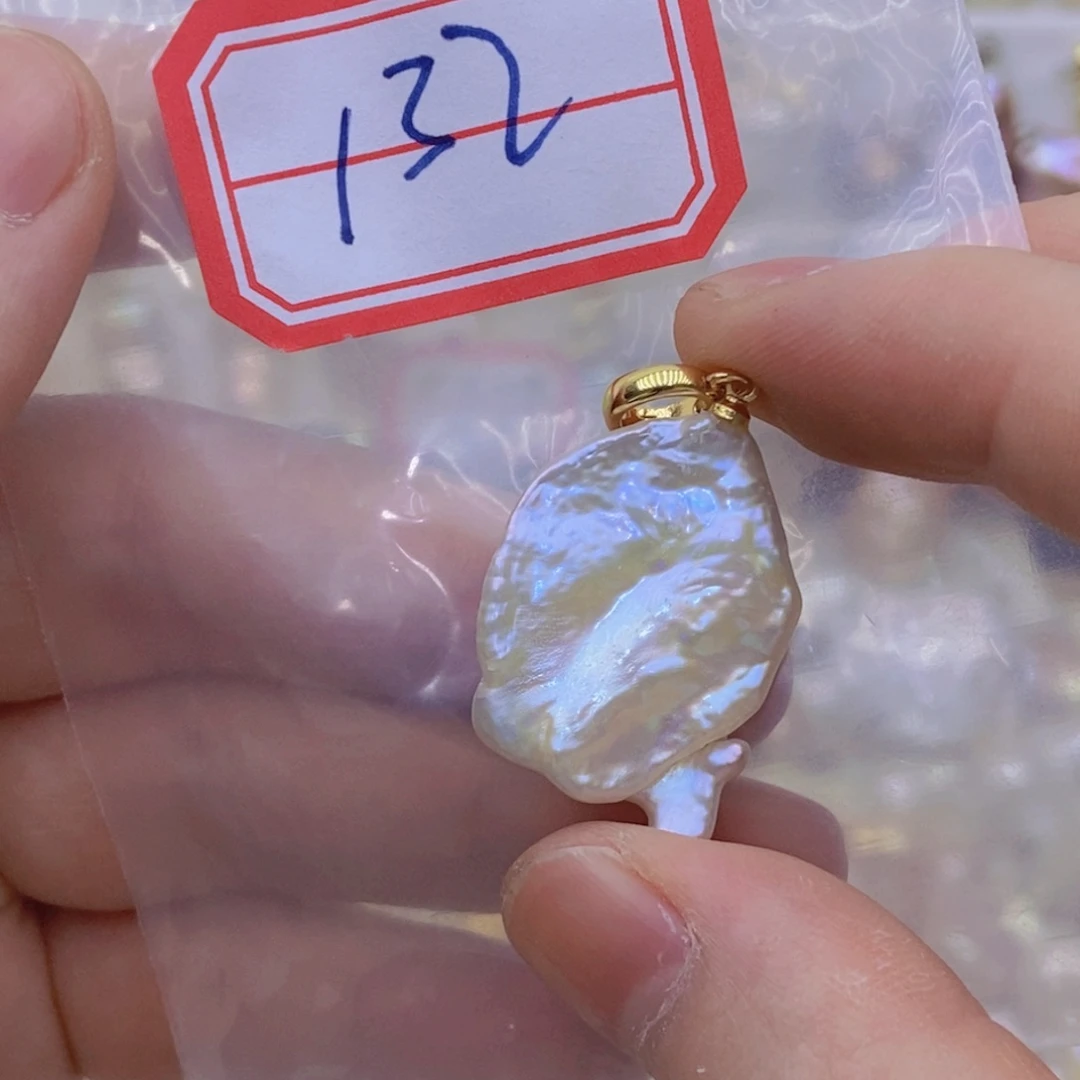 淡水珍珠银S925镶嵌吊坠(赠链)