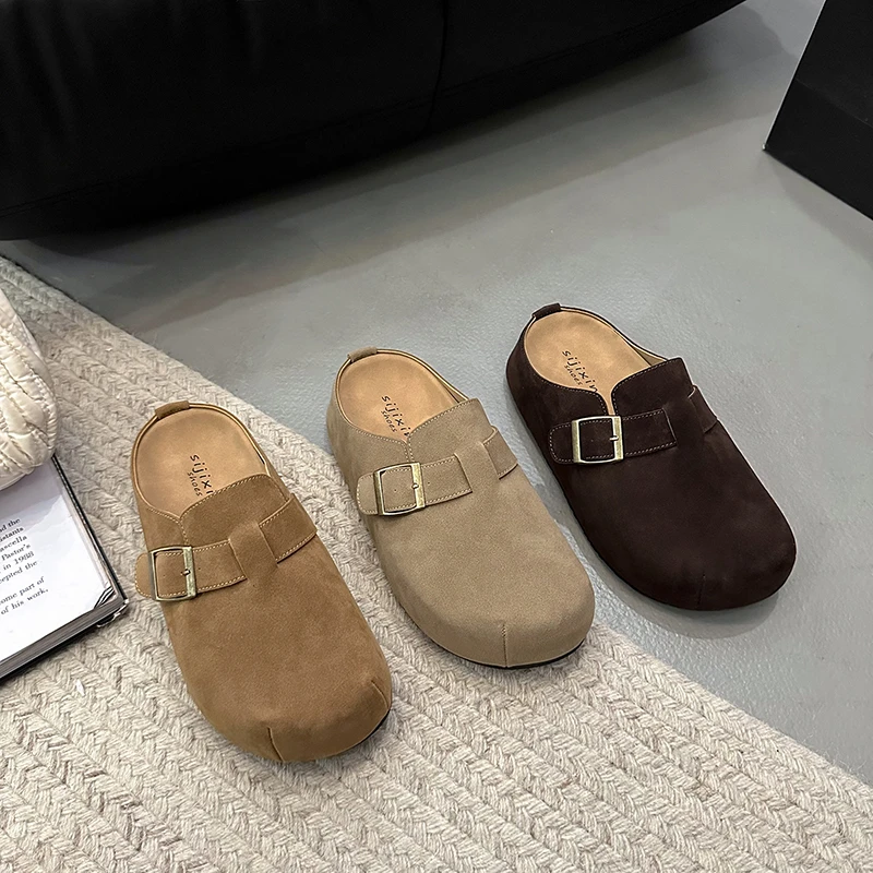 厚底勃肯鞋女2025新款百搭内增高休闲时尚软底懒人一脚蹬拖包头拖