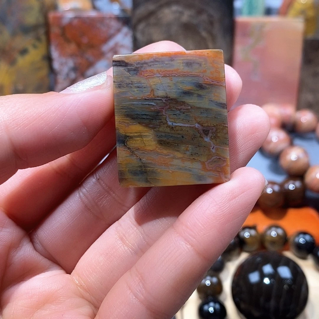 硅化玉天然北票硅化玉牌子未镶嵌