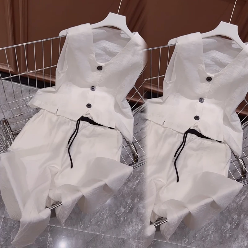 2025夏季新款时尚显瘦气质网红高档洋气女高级百搭宽松大码两件套