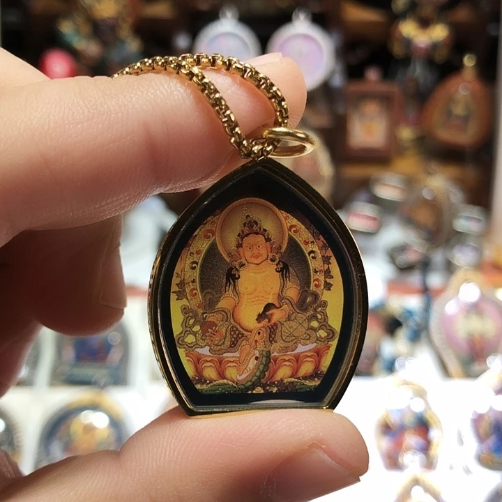 亚克力铜合金黄财吊坠