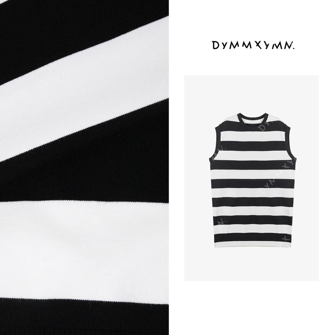 【DYMMXYMM】- .夏款极简风宽条纹无袖斑马纹背心-W25102