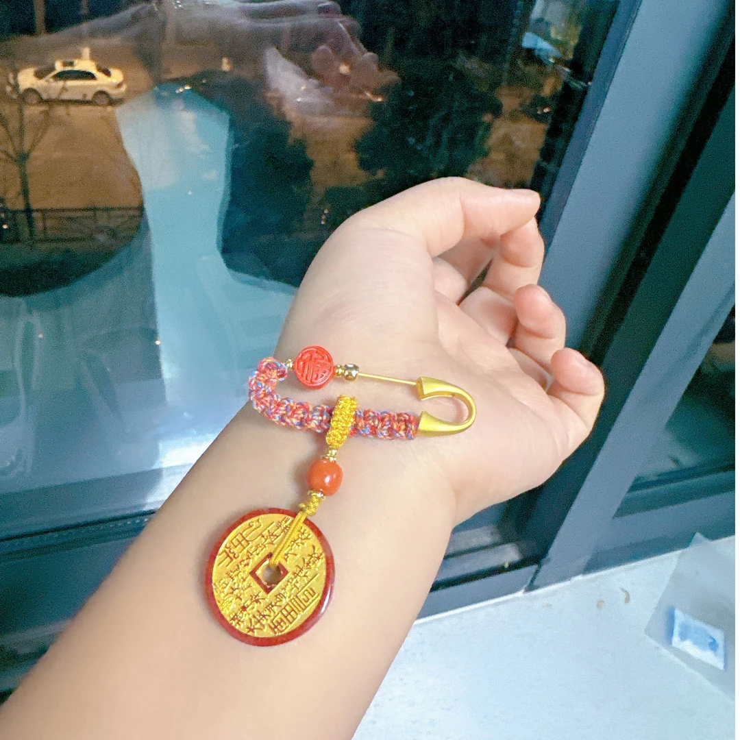 天然辰砂【莹莹专属】天然珠宝山鬼花胸针M3262