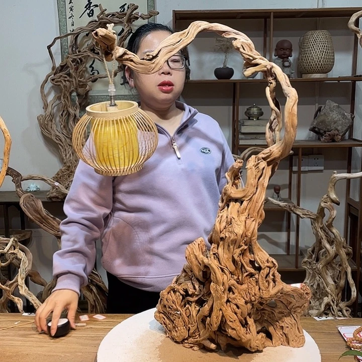 香榧木杜鹃根根艺摆件