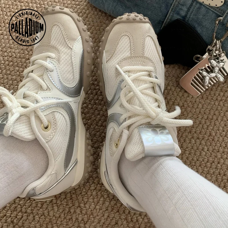 【达人链接】帕拉丁新款女款薄底休闲鞋复古圆头系带赛车鞋94743