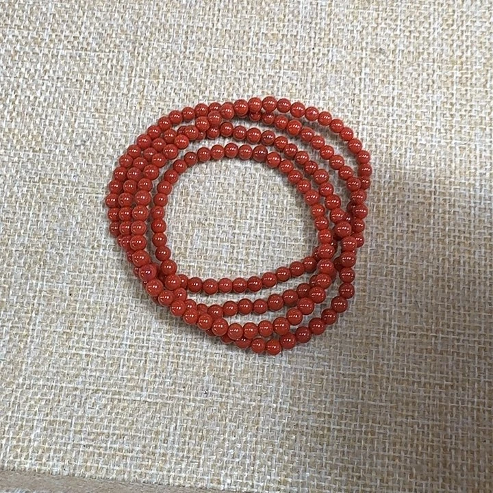 南红玛瑙未镶嵌手链项链多圈原矿瓦西满肉满色柿子红4