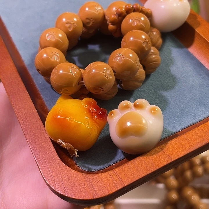 不***主猴头核桃吊坠猫爪小猫手捻单拿爪子