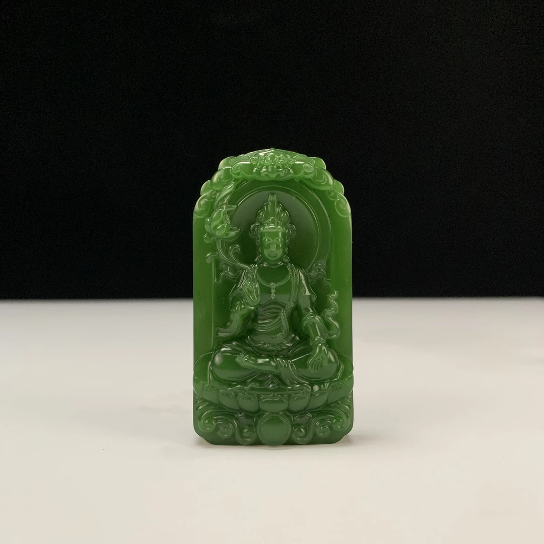 【豫人豫品】天然和田玉吊坠碧玉观音h583