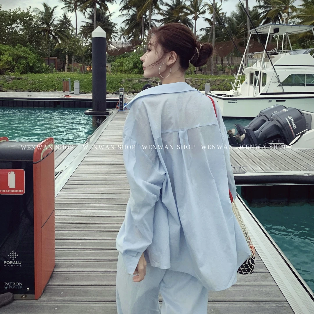 【亚麻一夏】高级感休闲时尚百搭套装（衬衫+长裤）