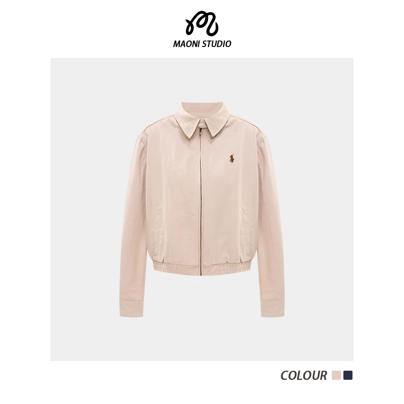 毛妮LADIESFIRST【心动记号】翻领长袖外套早秋复古刺绣上衣L2268