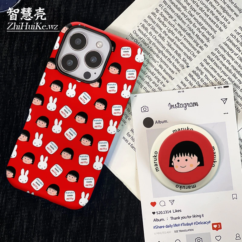 小丸子磁吸支架菲林壳适用苹果16promax手机小米14华为用品mate60