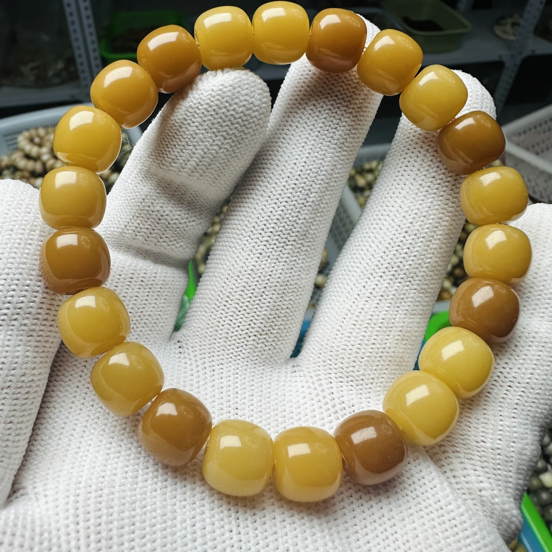 糖炒栗子天然风化油膏菩提手串白玉菩提绕指柔文玩盘玩佛珠念珠