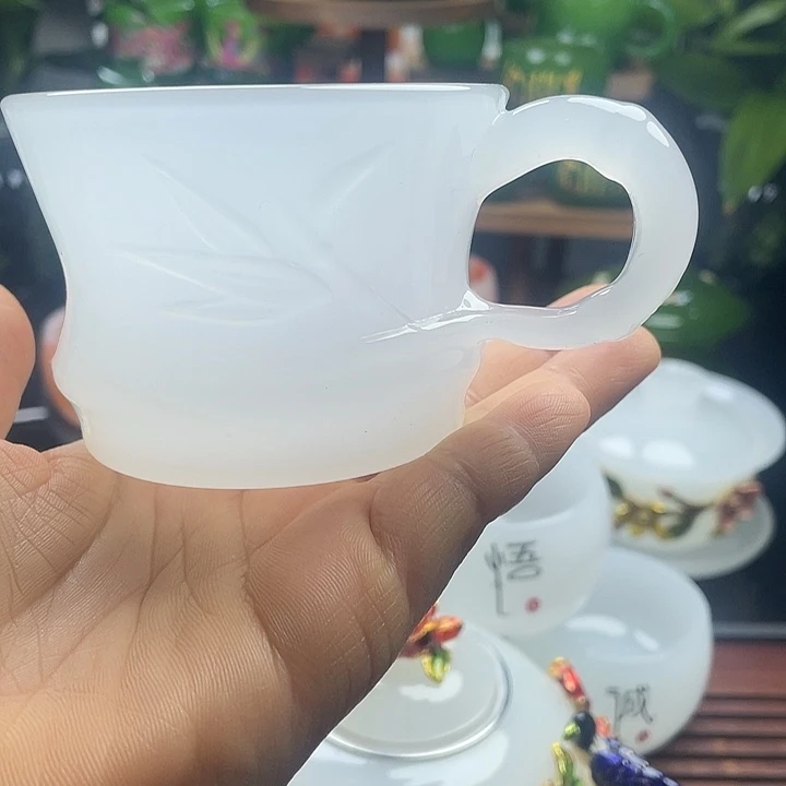 琉璃手工艺品玉瓷琉璃竹节杯