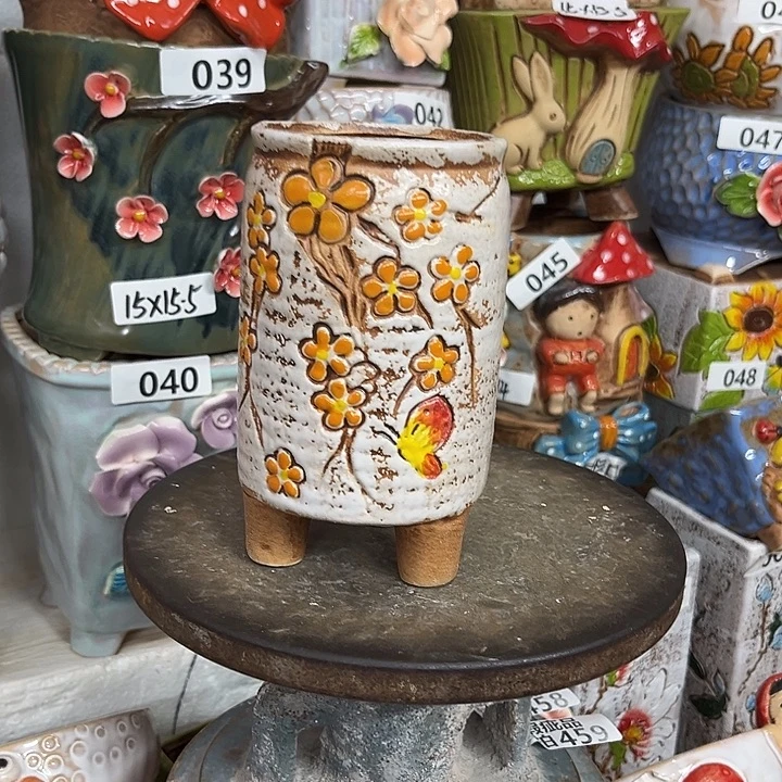 紫砂花盆粗陶材质多肉花盆